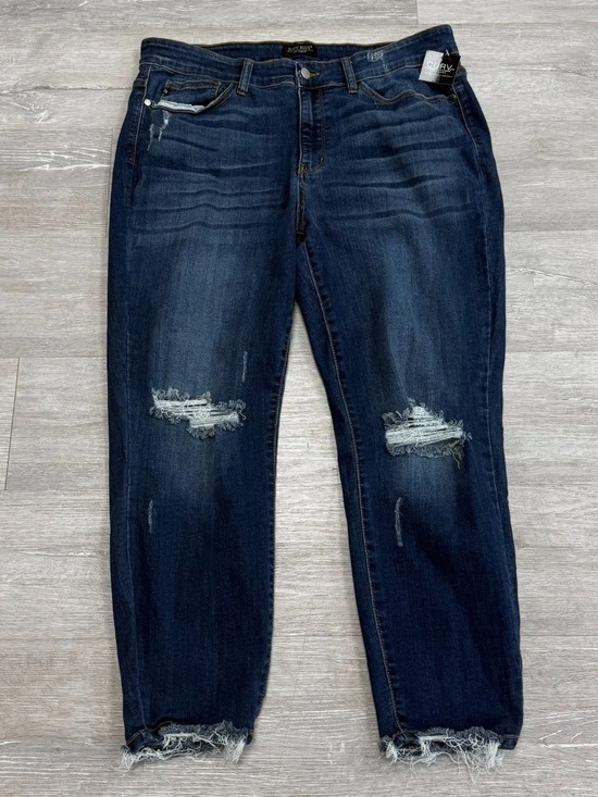 Judy Blue Denim - Judy Blue Dark Wash Distressed Slim Fit Jeans - Size 18